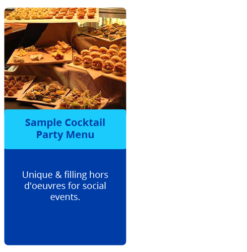 Sample cocktail party menu